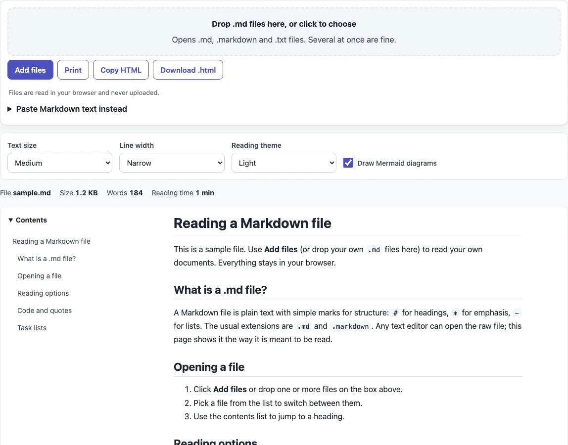 Markdown file example